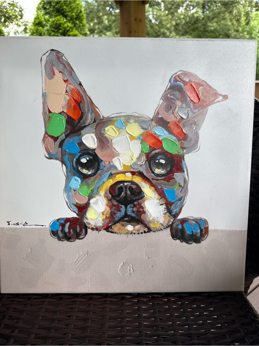Colorful French Bulldog Pop Art Canvas